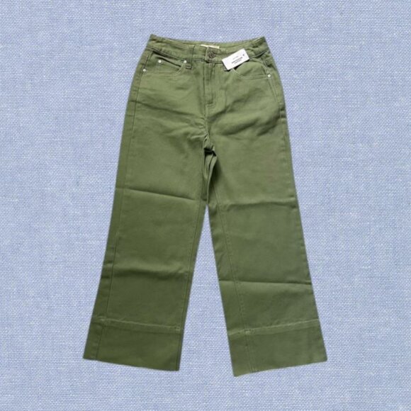🛎️ 5/$20 NWT TILLYS Sky and Sparrow Twill Crop Women's Wide Leg Pants Size 1 - Picture 1 of 7